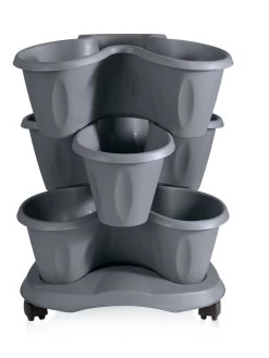 Trifoglio 3-Tier Planter On Wheels -Pots - Planters Store 3 4 crop 8613625 02V