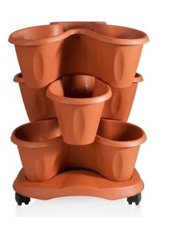 Trifoglio 3-Tier Planter On Wheels -Pots - Planters Store 3 4 crop 8613625 05V