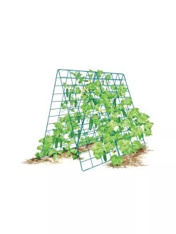 Deluxe Cucumber Trellis -Pots - Planters Store 8587083 001 BLUE Cukes two sided deluxe cucumber trellis support storm blue 3 4