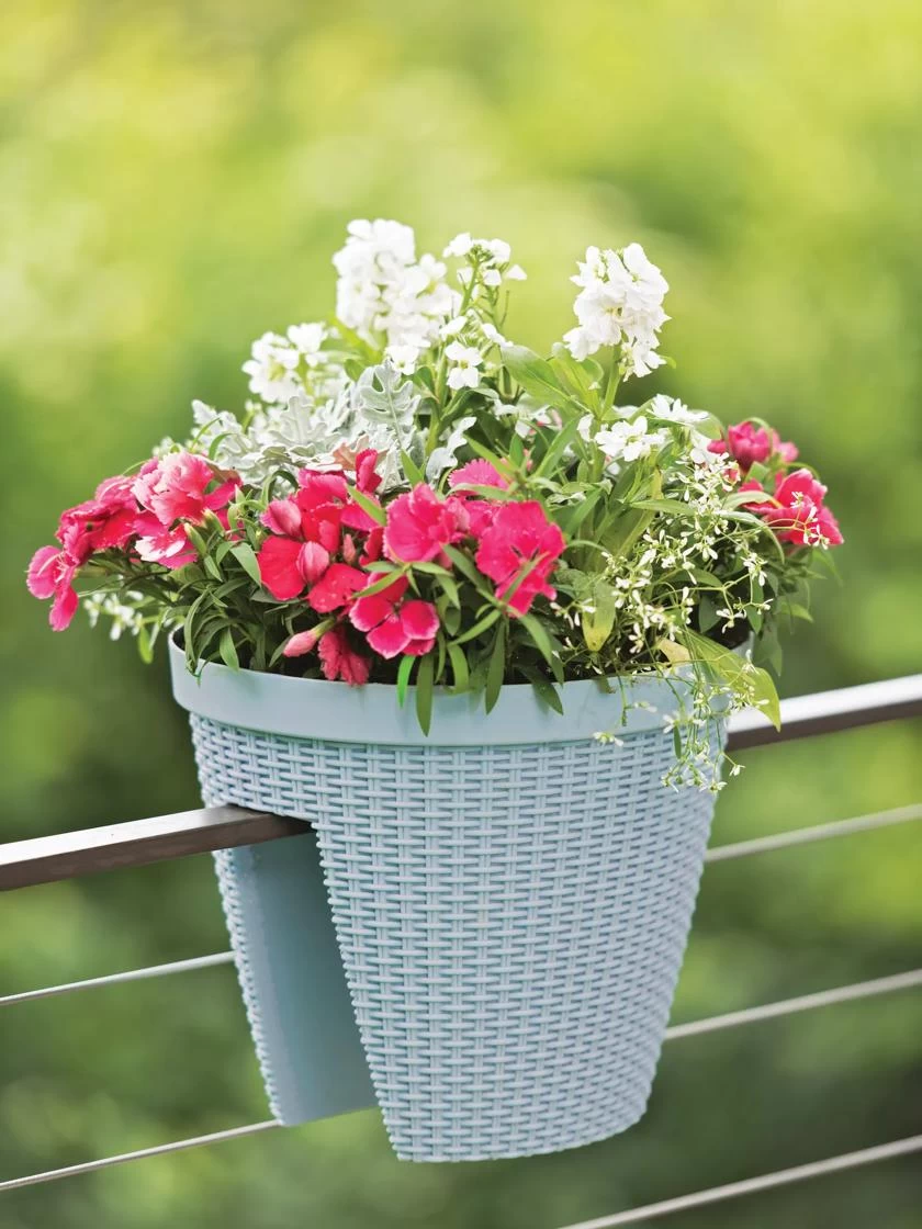 Weave Round Railing Planter, 11" 4 Weave Round Railing Planter, 11" - Image 2