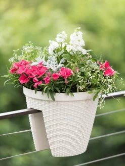 Weave Round Railing Planter, 11" 8 Weave Round Railing Planter, 11" -Pots - Planters Store 8598370 8580 tif