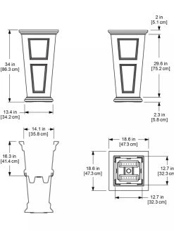 Fairfield Self-Watering Tall Patio Planters, 34” 29 Fairfield Self-Watering Tall Patio Planters, 34” -Pots - Planters Store 8600109 11V tif