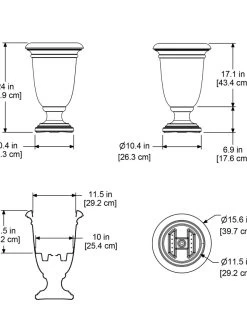 Ellington Self-Watering Urn Planter, 24" -Pots - Planters Store 8600110 11V tif