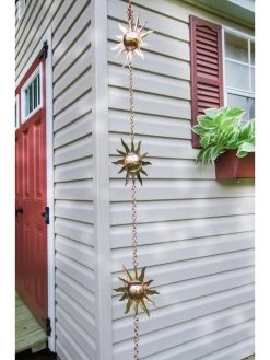 Sun Pure Copper Rain Chain, 8-1/2' 8 Sun Pure Copper Rain Chain, 8-1/2' -Pots - Planters Store 8600206 01v