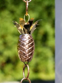 Pineapple Pure Copper Rain Chain, 8.5' -Pots - Planters Store 8600210 02v