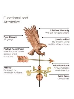 Bald Eagle Copper Weathervane 9 Bald Eagle Copper Weathervane -Pots - Planters Store 8600276 02v