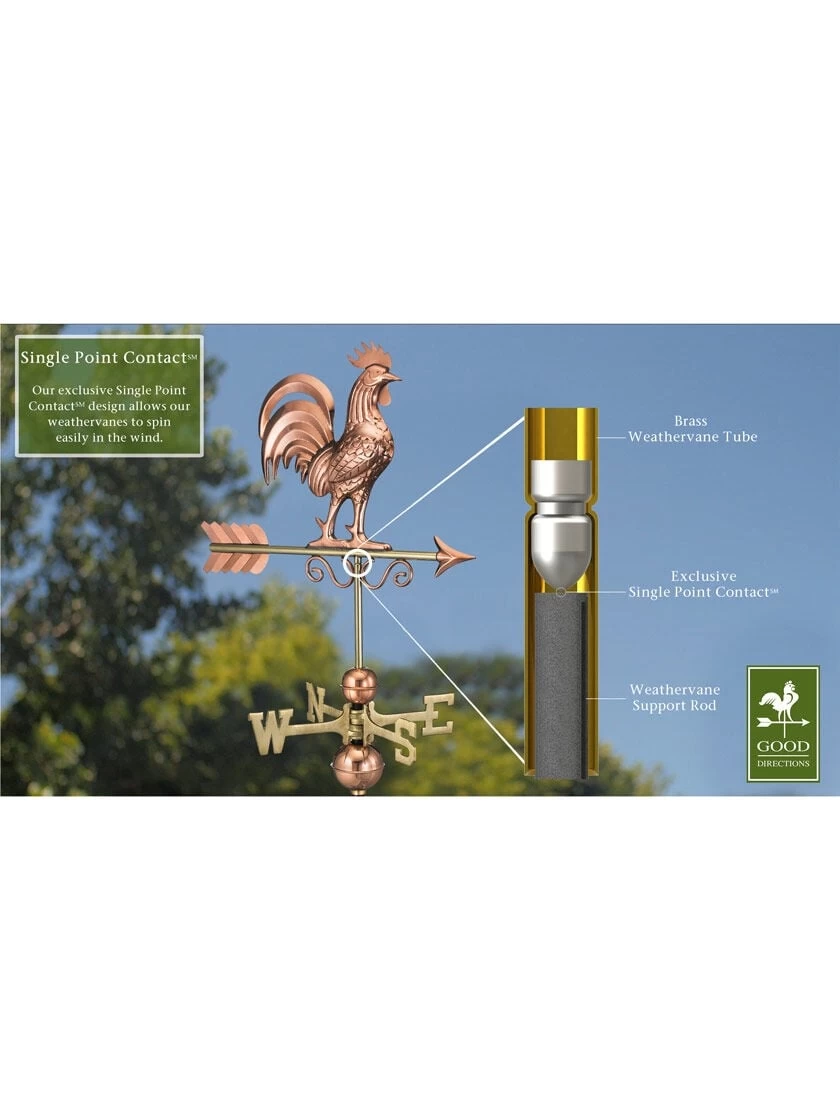 Bantam Rooster Copper Weathervane 7 Bantam Rooster Copper Weathervane - Image 5