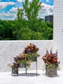 Galvanized Grow Bag Triple Planters With Stand 13 Galvanized Grow Bag Triple Planters With Stand -Pots - Planters Store 8609180 0344 tif