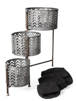 Galvanized Grow Bag Triple Planters With Stand 10 Galvanized Grow Bag Triple Planters With Stand -Pots - Planters Store 8609180 4817 tif