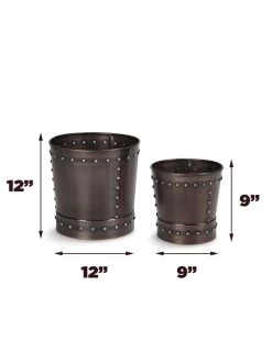 Riveted Planters, Set Of 2 -Pots - Planters Store 8610032 03v