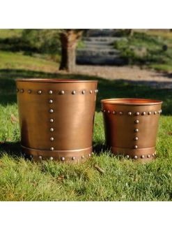 Riveted Planters, Set Of 2 -Pots - Planters Store 8610032 05v