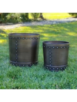 Riveted Planters, Set Of 2 -Pots - Planters Store 8610081 01v