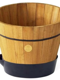 VegTrug® Build-a-Barrel Wooden Planter With Self-Watering Reservoir Tray, 18" -Pots - Planters Store 8610253 01V tif
