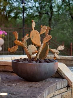 Desert Steel Prickly Pear Cactus Sculpture, Redondo -Pots - Planters Store 8610768 03v