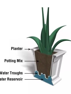 Fairfield Self-Watering Square Planter, 16” X 16” -Pots - Planters Store 8611695 18V tif