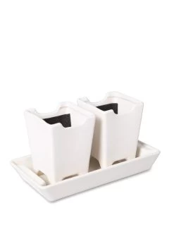 Stoneware Self-Watering Windowsill Planters, Set Of 2 -Pots - Planters Store 8611890 5658 tif