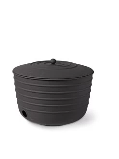 Matte Black Ribbed Hose Pot With Lid -Pots - Planters Store 8611991 5867 tif