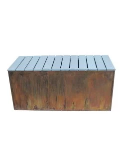 Nice Corten Trough Planters With Bench Top -Pots - Planters Store 8612399 01v