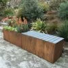 Nice Corten Trough Planters With Bench Top -Pots - Planters Store 8612399 03v