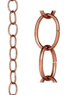 Single Link Pure Copper Rain Chain, 8.5' -Pots - Planters Store 8612745 03v