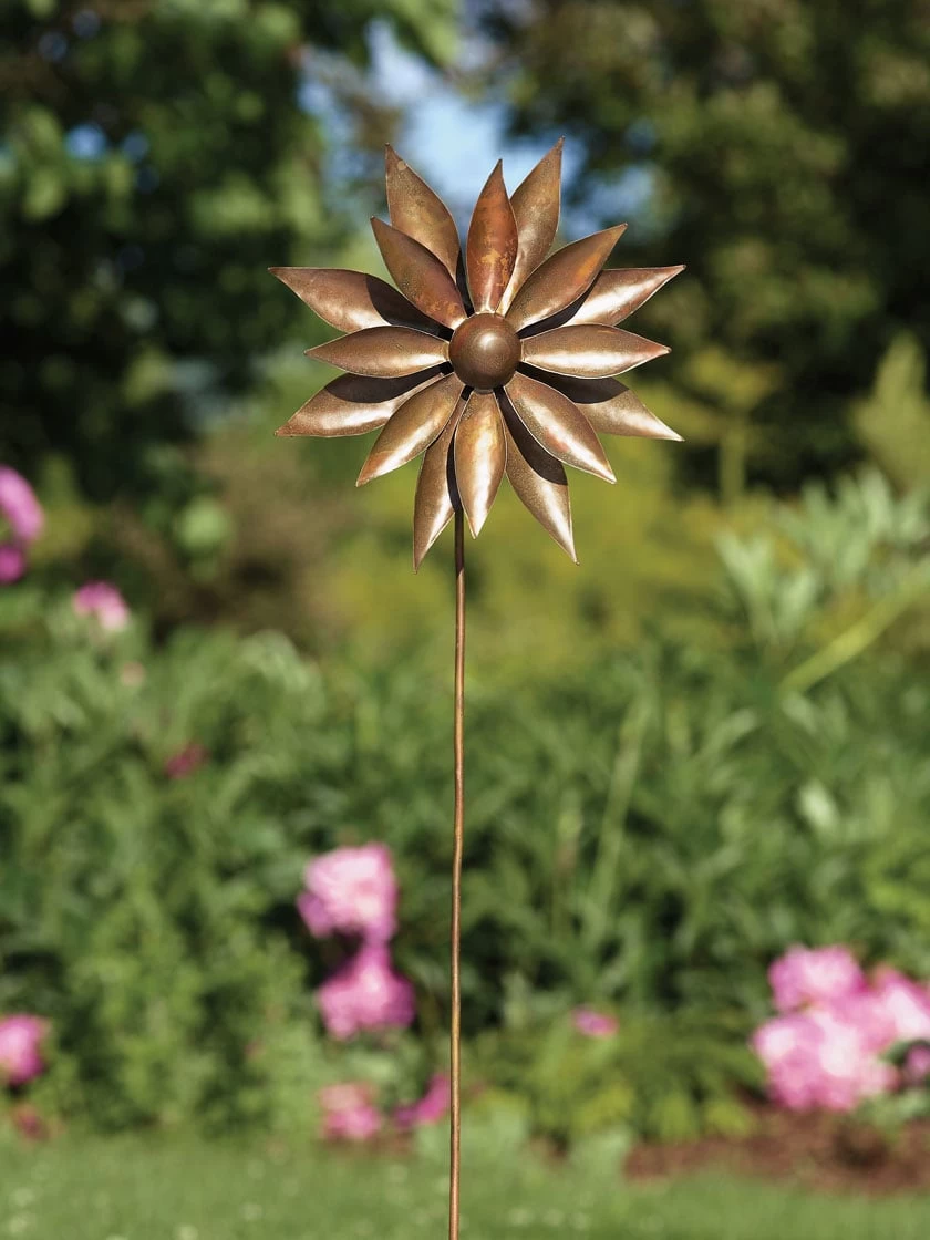 Dahlia Wind Spinner, 12" 3 Dahlia Wind Spinner, 12"