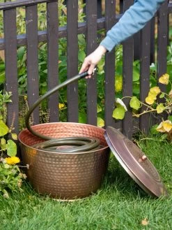 Hammered Copper Hose Pot With Lid -Pots - Planters Store 8613311 0012