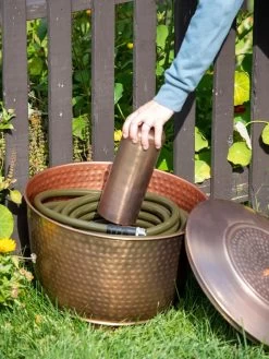 Hammered Copper Hose Pot With Lid -Pots - Planters Store 8613311 0019