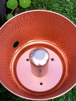 Hammered Copper Hose Pot With Lid -Pots - Planters Store 8613311 0022