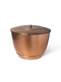 Hammered Copper Hose Pot With Lid -Pots - Planters Store 8613311 5815