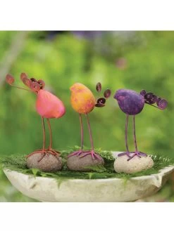 Birds On Stones Set 8 Birds On Stones Set -Pots - Planters Store 8613371 01V 3 4