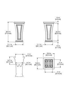 Cambridge Tall Planter, 28" Height -Pots - Planters Store 8613524 04V 3 4