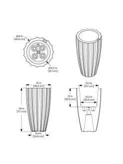 Sedona Tall Planter, 28" Height -Pots - Planters Store 8613525 10V 3 4