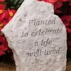 Planted To Celebrate A Life Well Lived Memorial Stone 2 Planted To Celebrate A Life Well Lived Memorial Stone -Pots - Planters Store 8614139 01V 3 4 planted to celebrate a life memorial stone